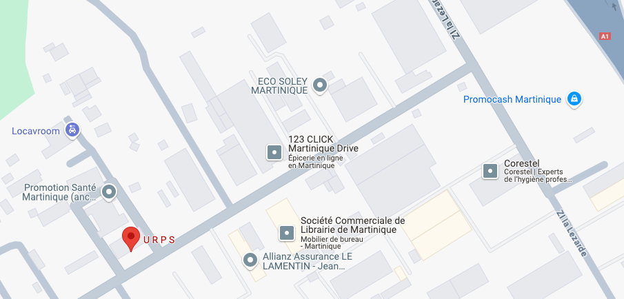 Localisation de l'Urps Martinique